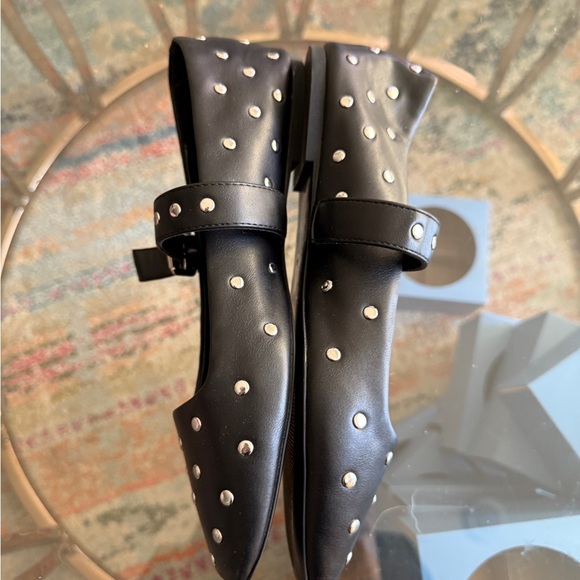 MNG Black Studded Mary Jane Flats - Picture 5 of 5